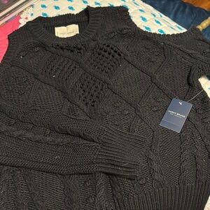 Lucky Brand Black cold shoulder  Sweater size M